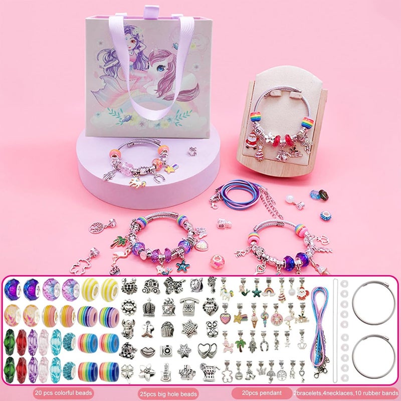 Beauenty DIY Charm Bracelet Making Kit for Girls - 99 Pieces Jewelry Set with Box - Image 2